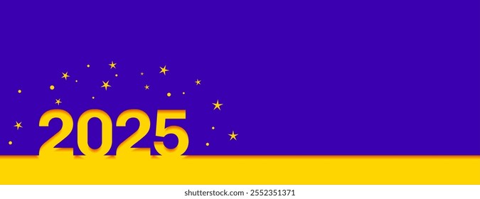 papercut style 2025 new year wallpaper with empty space vector
