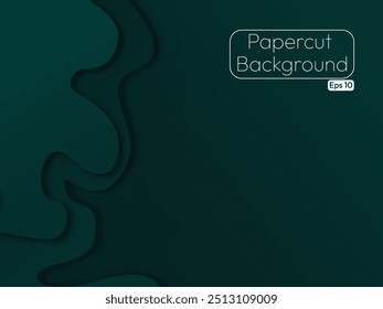 papercut style background in dark green color