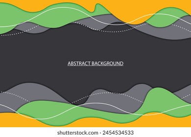 Papercut style background with lines. Vector illustration.