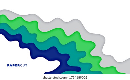 papercut style background with wavy fluid curve shapes