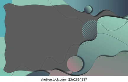 Papercut style background. Wavy background. Vector illustration.