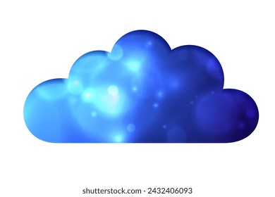 papercut style beautiful blue cloud background design vector