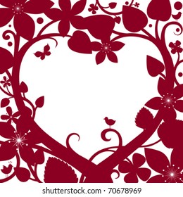 Paper-cut style border for a valentine with space for you text.