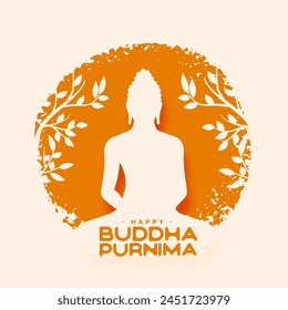 buddha purnima o vesak day desea tarjeta de Vector