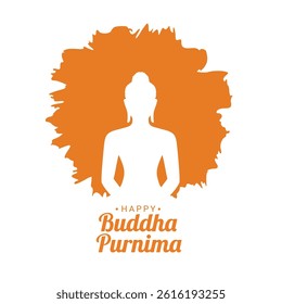 Papercut style buddha purnima or vesak day wishes card