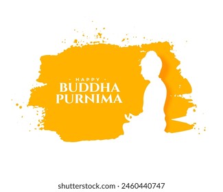 papercut style buddha purnima wishes background with grungy effect vector