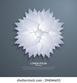 Paper-cut style floral, vector illustration, background