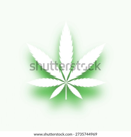 papercut style marijuana cannabis leaf with green shadow effect vector