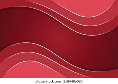 Papercut style red abstract web banner background 