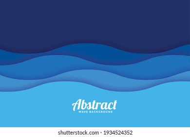 papercut style sea wave pattern background