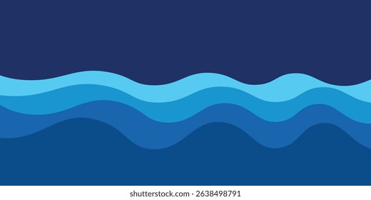 papercut style sea wave pattern background