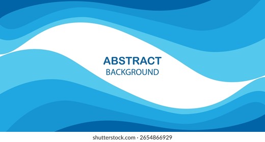 Fondo de patrón de onda de mar de estilo papercut. Fondo abstracto de Vector de onda azul de diseño plano ilustración de stock.