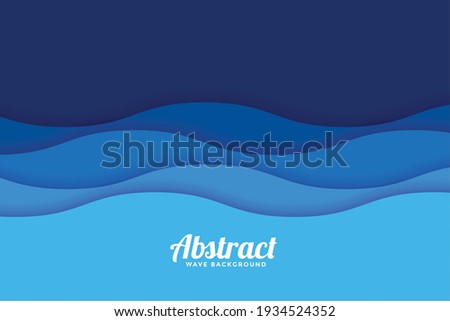papercut style sea wave pattern background