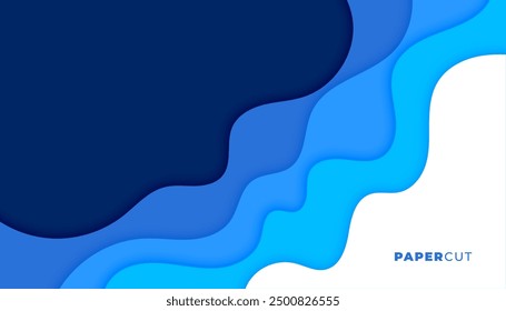 papercut style wavy layered abstract wallpaper for modern backdrop vector