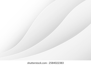 papercut style white background with abstract waves for web needs