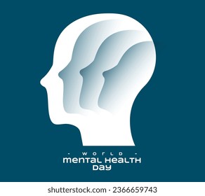 papercut style world mental health awareness background for global treatment vector
