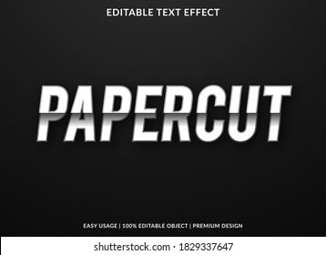papercut text effect template with bold and realistic style use for business logo and brand