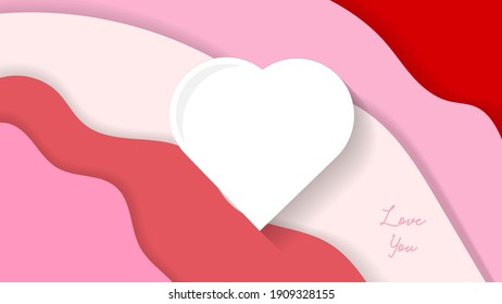 papercut Valentine's day background Vector illustration. paper art hearts ,valentine day sale banner or greeting card