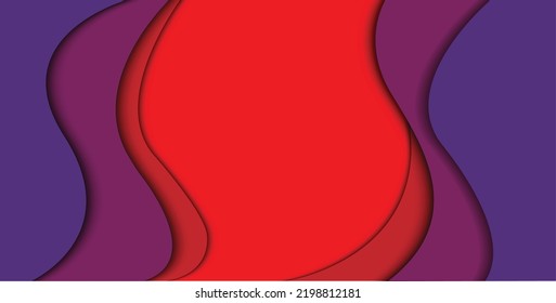 papercut vector art background, Layered vector background, Abstract red and purple frame papercut background