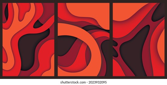 Paper-cut vector illustrations, abstract background.