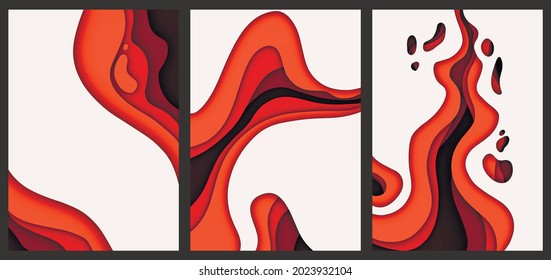 Paper-cut vector illustrations, abstract background.