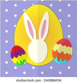 papercut, vector postcard, easter
