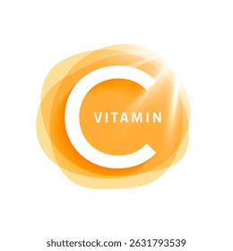 vetor de design de logotipo de vitamina c de gel ascórbico de papel