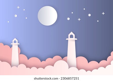 papercut white style sky clouds abstract layer paper cut art background papercutting spring weather origami concept