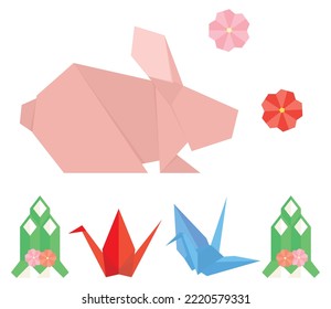 Paper-folding with a rabbit motif.