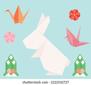 Paper-folding with a rabbit motif.