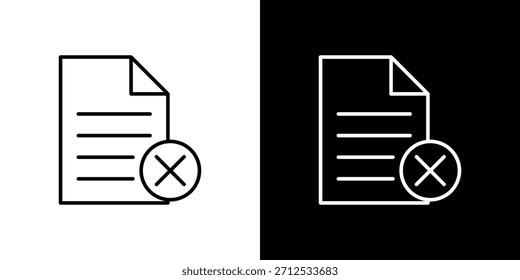 Icono sin papel. Símbolo plano simple. Ilustración de pictograma de contorno negro perfecto