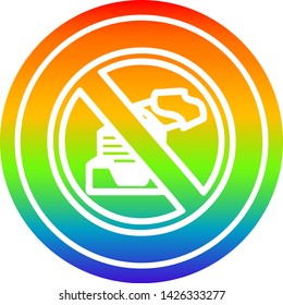 icono circular de oficina sin papel con acabado en gradiente arco iris
