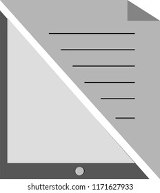 Paperless office vector | a half paper and tablet