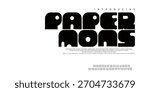 Paperman font  featuring bold, colorful, geometric typography reminiscent of classic 8-bit arcade games. This playful vector graphic is perfect for food lovers, chefs
