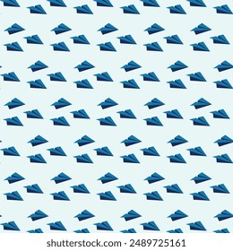 Paperplane back to school flat vector illustration seamless pattern