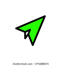Paperplane filled outline icon. Send symbol vector on white background
