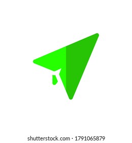 Paperplane flach Symbol. Symbolvektor auf weißem Hintergrund senden.