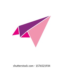 Paperplane icon design template, flat design illustration on white background
