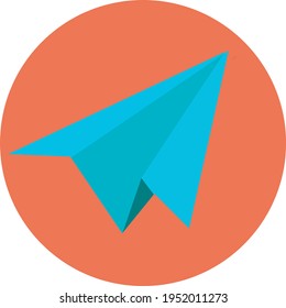 PAPERPLANE ICON IN RED BACKGROUND