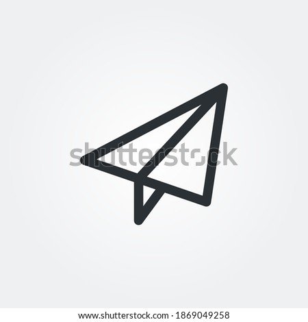 paperplane icon vector isolated with line style and black color, pixel perfect symbol illustration
