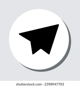 Paperplane icon vector. Telegram logo design in trendy flat style. Flat Social Media Sign in cicrle isolated on gray background