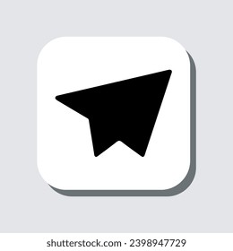 Paperplane icon vector. Telegram logo design in trendy flat style. Flat Social Media Sign in square isolated on gray background