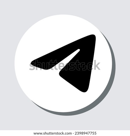 Paperplane icon vector. Telegram logo design in trendy flat style. Flat Social Media Sign in circle isolated on gray background