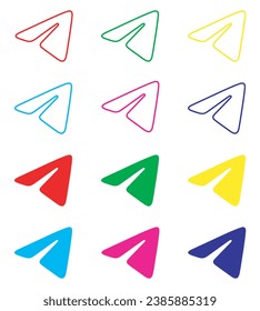 Vector de icono del plano de papel. Símbolo de señas de Telegram en estilo plano de moda. Establecer elementos en iconos de color. Ilustración del icono vector de Telegram aislada en fondo blanco
