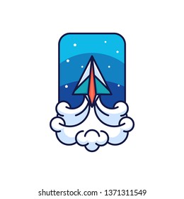 paperplane space illustration