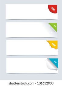 Papers with different corner and place for your text. vector illustration