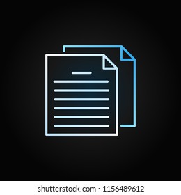 Papers or Documents vector colorful icon or logo element in thin line style on dark background