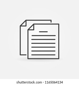 Papers or Documents vector concept icon or design element in thin line style