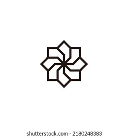 Papeles, símbolo geométrico plegado simple vector logo