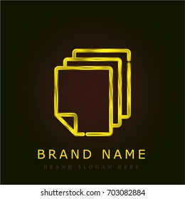 Papers golden metallic logo